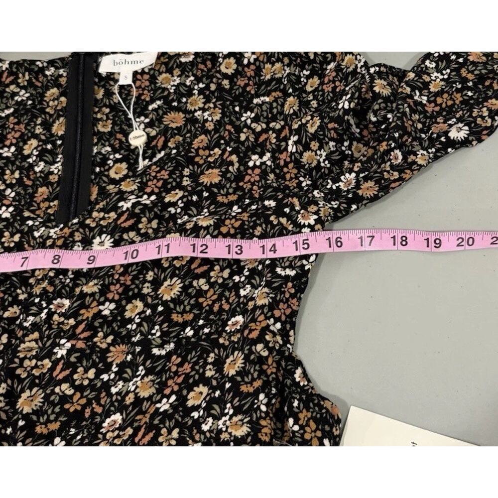 Bohme Dark Boho Floral Feminine Dainty Long Sleeve Maxi Dress Womens Small New - Picture 8 of 8